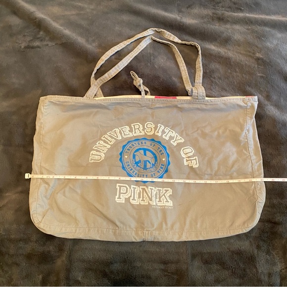 Vintage Y2K PINK Victoria’s Secret reversible tote bag gray to white/pink - Picture 5 of 16